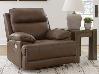 Vonryan power recliner with adjustable headrest in tobacco brown leather by Unique Piece Furniture on Tampa Home & Garden Store