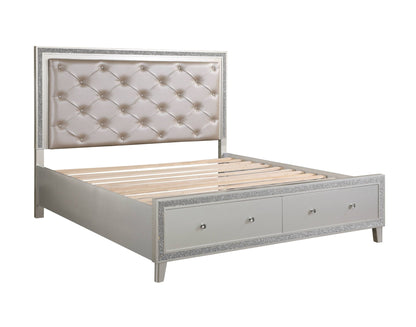 Sliverfluff LED Storage Bed with Padded Headboard