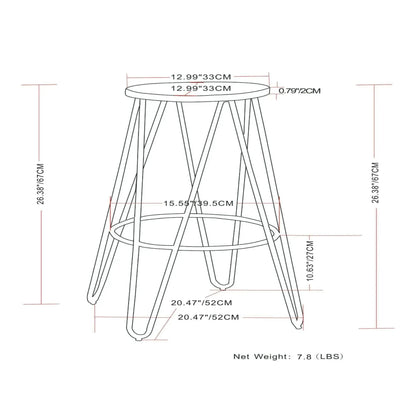 Simeon Multifunctional Metal Stool with Wood Seat