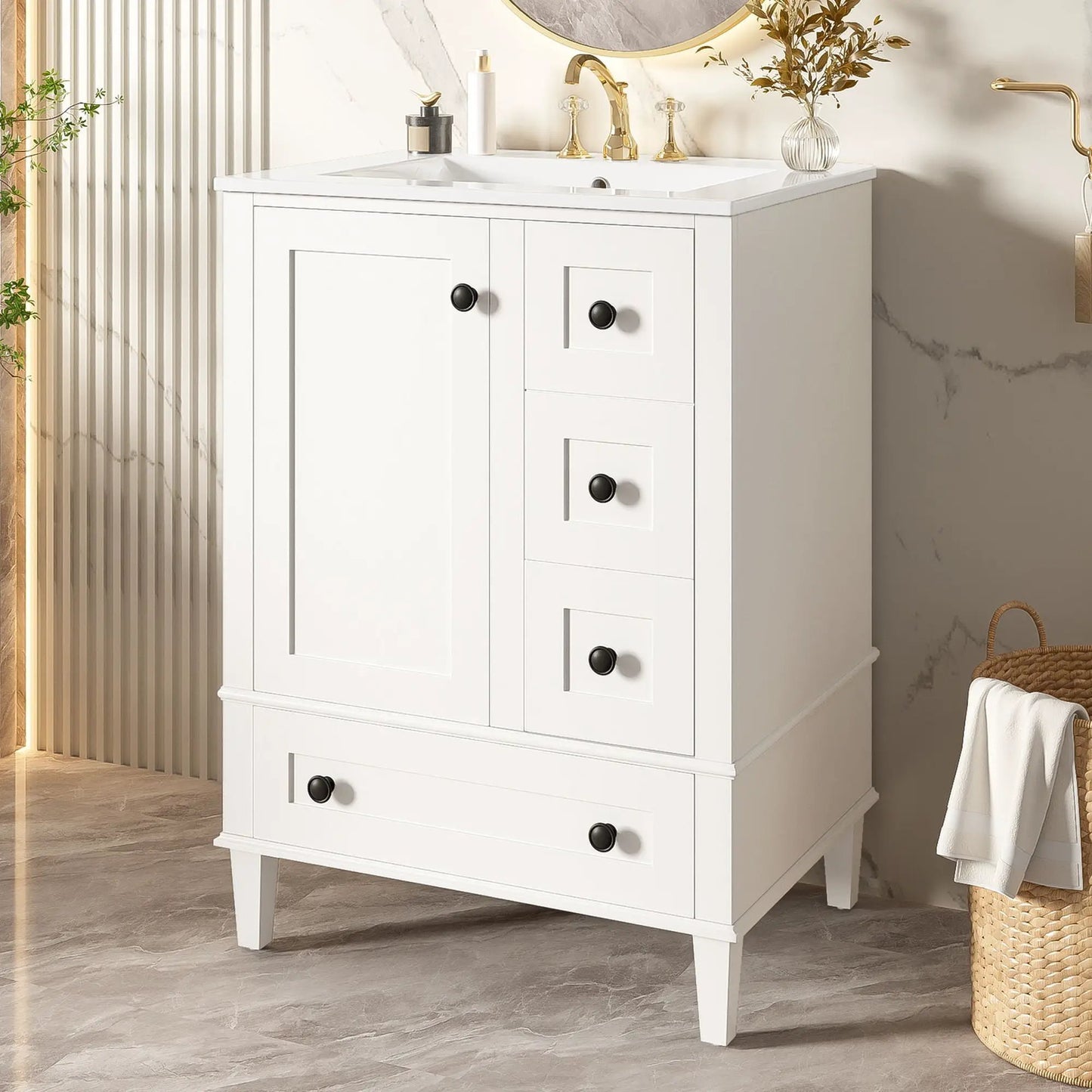 Bathroom Vanity With Basin and Soft Close Drawers