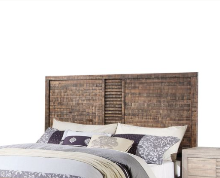 Andria Reclaimed Oak Queen Bed with rustic headboard and matching nightstands HouseOfZazla on Tampa Home & Garden Store