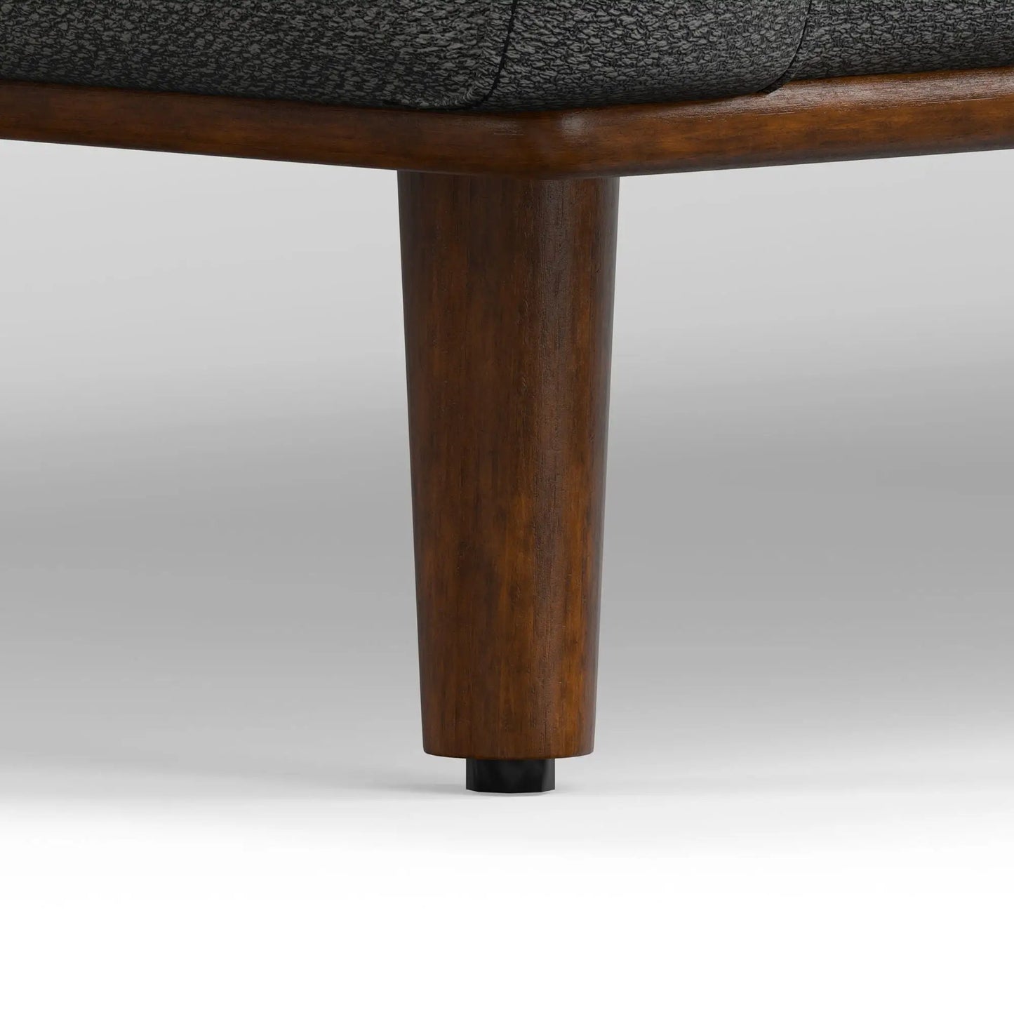 Morrison sofa and ottoman set wooden dark espresso leg with black textured upholstery on Tampa Home & Garden Store