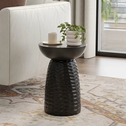 Boyd Handcrafted Accent Table, black pedestal with round top, Unique Piece Furniture on Tampa Home & Garden Store