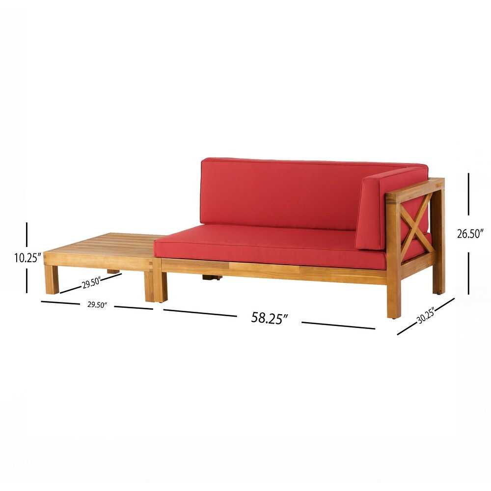 Brava X Back Corner Bench with Coffee Table - Red, 2-piece outdoor set by HouseOfZazla on Tampa Home & Garden Store