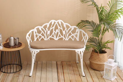Cast Aluminum Tulip Outdoor Garden Bench