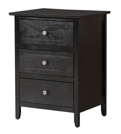 Daniel Nightstand With 3 Drawers In Wood Veneer