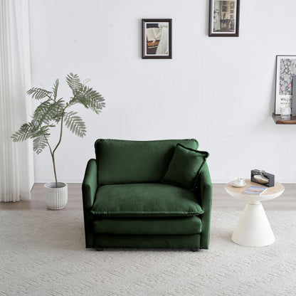 2-piece upholstered sectional sofa in green chenille with plush cushions in living room on Tampa Home & Garden Store