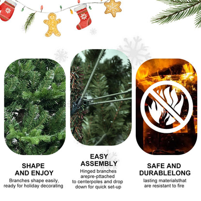 4FT green PVC/PE Christmas tree with 919 tips, HouseOfZazla; easy assembly, fire-safe on Tampa Home & Garden Store