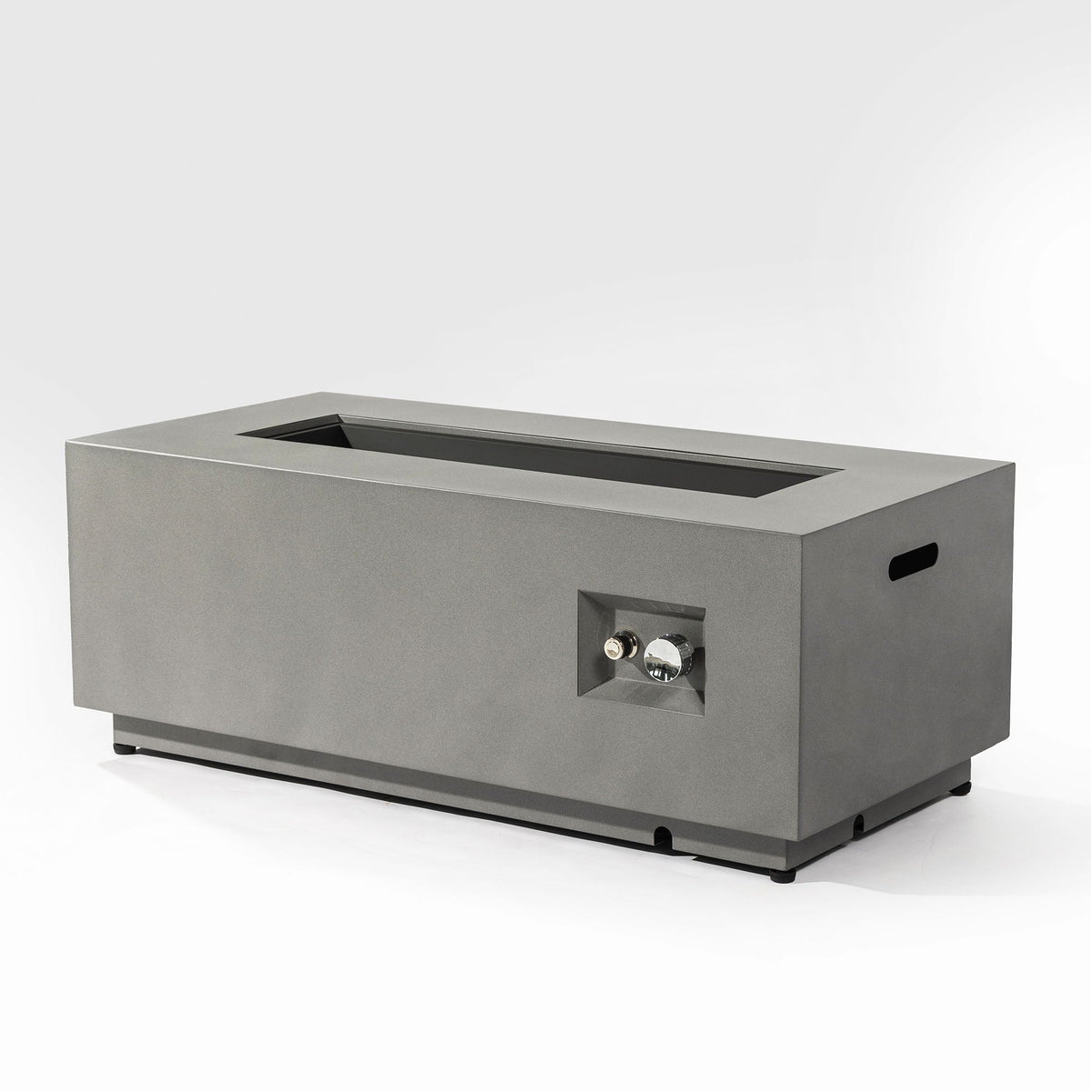 Propane gas fire pit table gray with glass wind guard, HouseOfZazla Fire Pits on Tampa Home & Garden Store