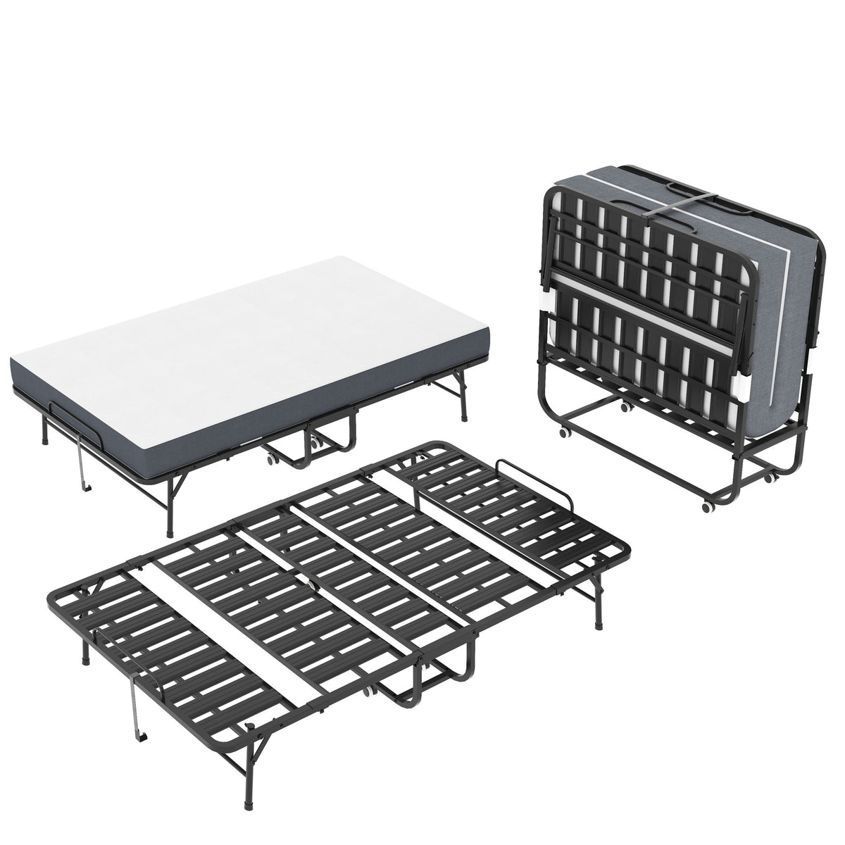 Wide Folding Rollaway Bed and Memory Foam