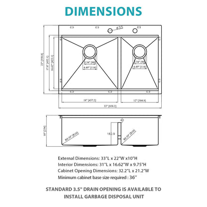 Topmount Double Bowl Kitchen Sink For Home