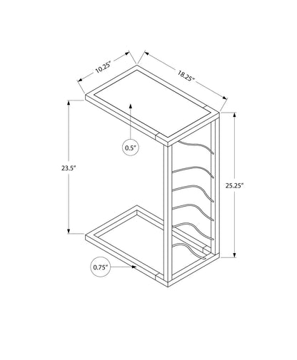 Accent Table, C-shaped contemporary line drawing with 23.5in height and 25.25in width on Tampa Home & Garden Store