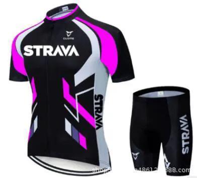 Red Cycling Jersey With Short Sleeve Bib Shorts