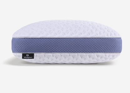 Bed Gear Balance Cuddle Curve Pillow size 3.0 white with purple knit band and bedgear tag on Tampa Home & Garden Store