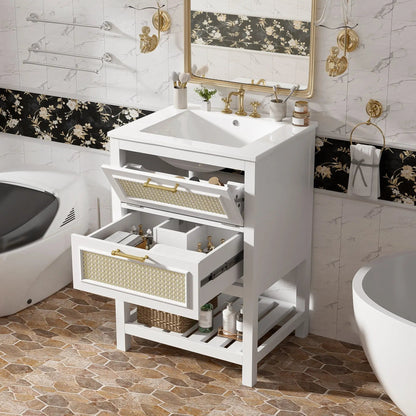 Modern Vanity With Integrated Sink and Cabinet