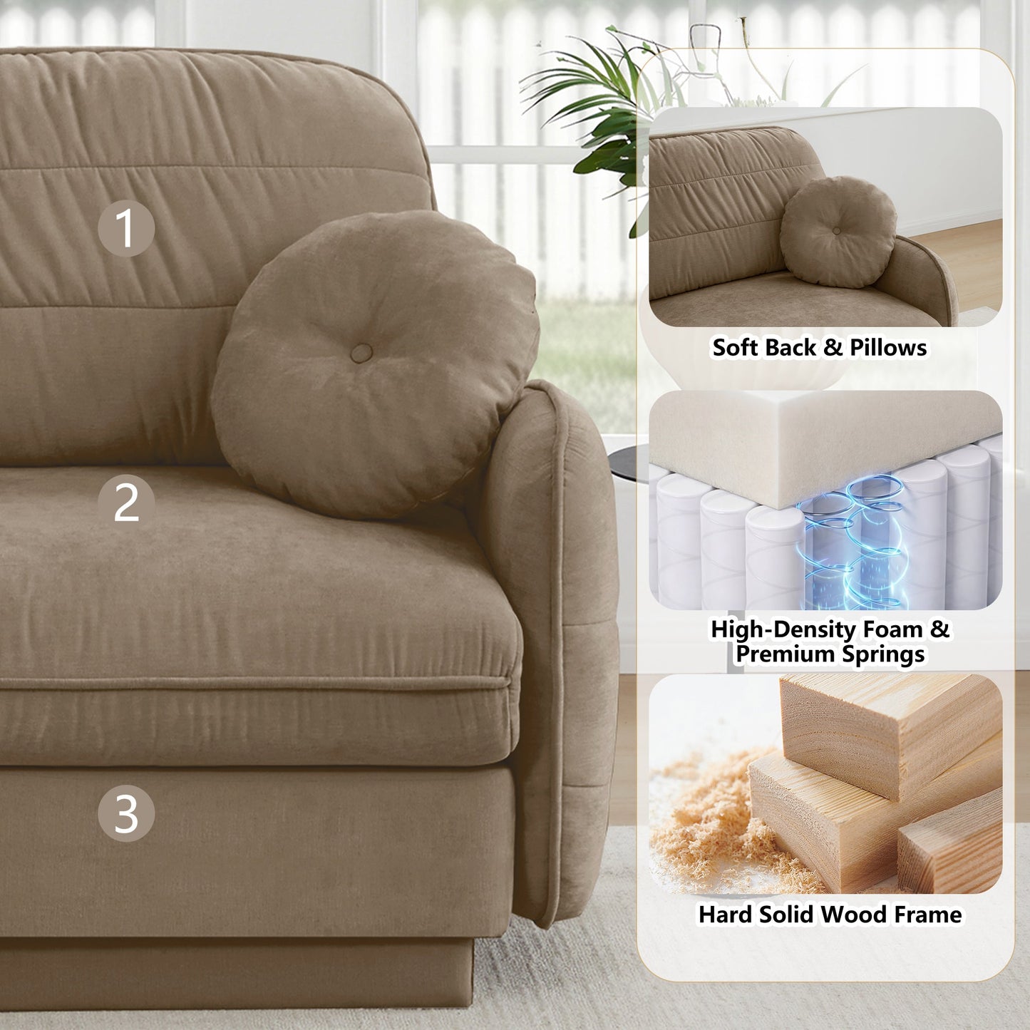 Sophisticated Chenille Cloud Three Seater Sofa