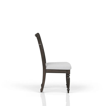 Upholstered Ladderback Side Chair Set of 2 Coffee