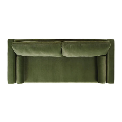 Nicholi Mid-Century Modern Sofa olive green velvet, stationary sofa by Unique Piece Furniture on Tampa Home & Garden Store