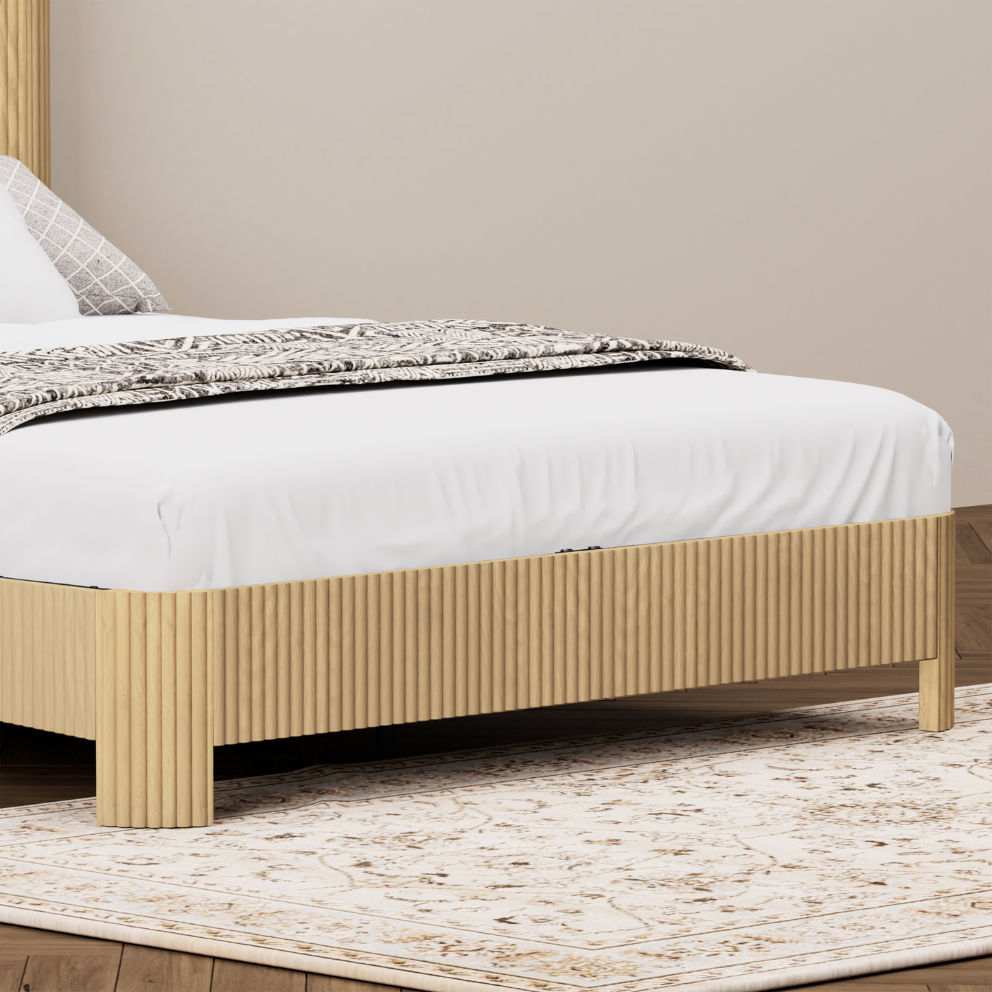 Queen Modern Bed Frame and Charging Station