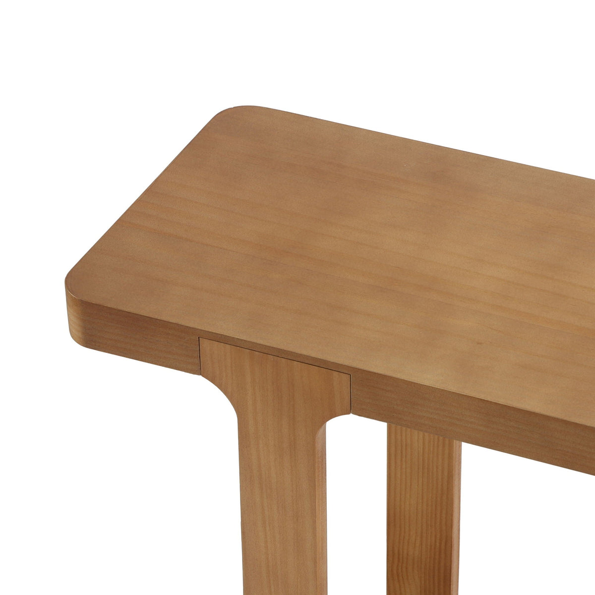 Walnut console table with bottom shelf, 50W x 15D x 30.25H, rounded corners on Tampa Home & Garden Store