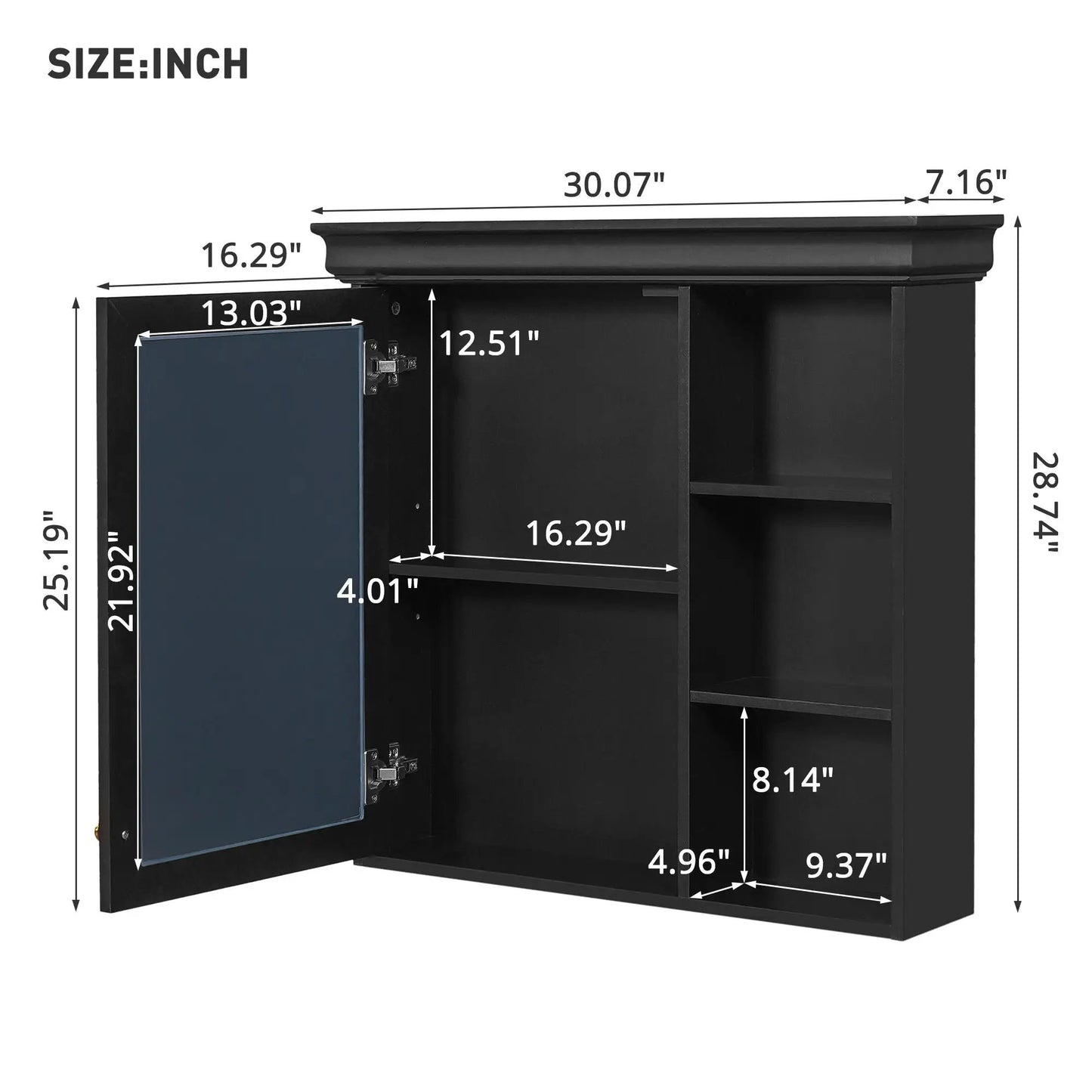 Wall Mounted Medicine Cabinet with Mirror