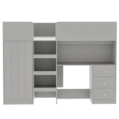 Loft Bed With Built In Wardrobe and Desk