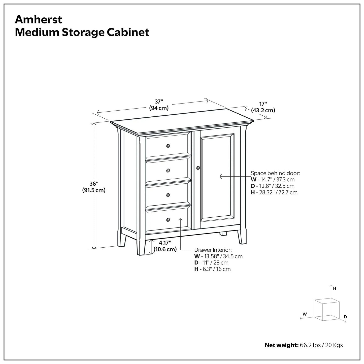 Amherst Handcrafted Solid Wood Storage Cabinet