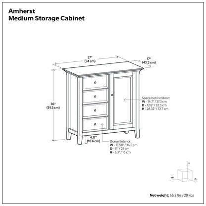 Amherst Handcrafted Solid Wood Storage Cabinet