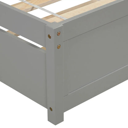 Platform Bed Wood Bed Frame With Trundle