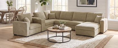 Modern 5 Seat Modular Chenille Sofa and a Couch