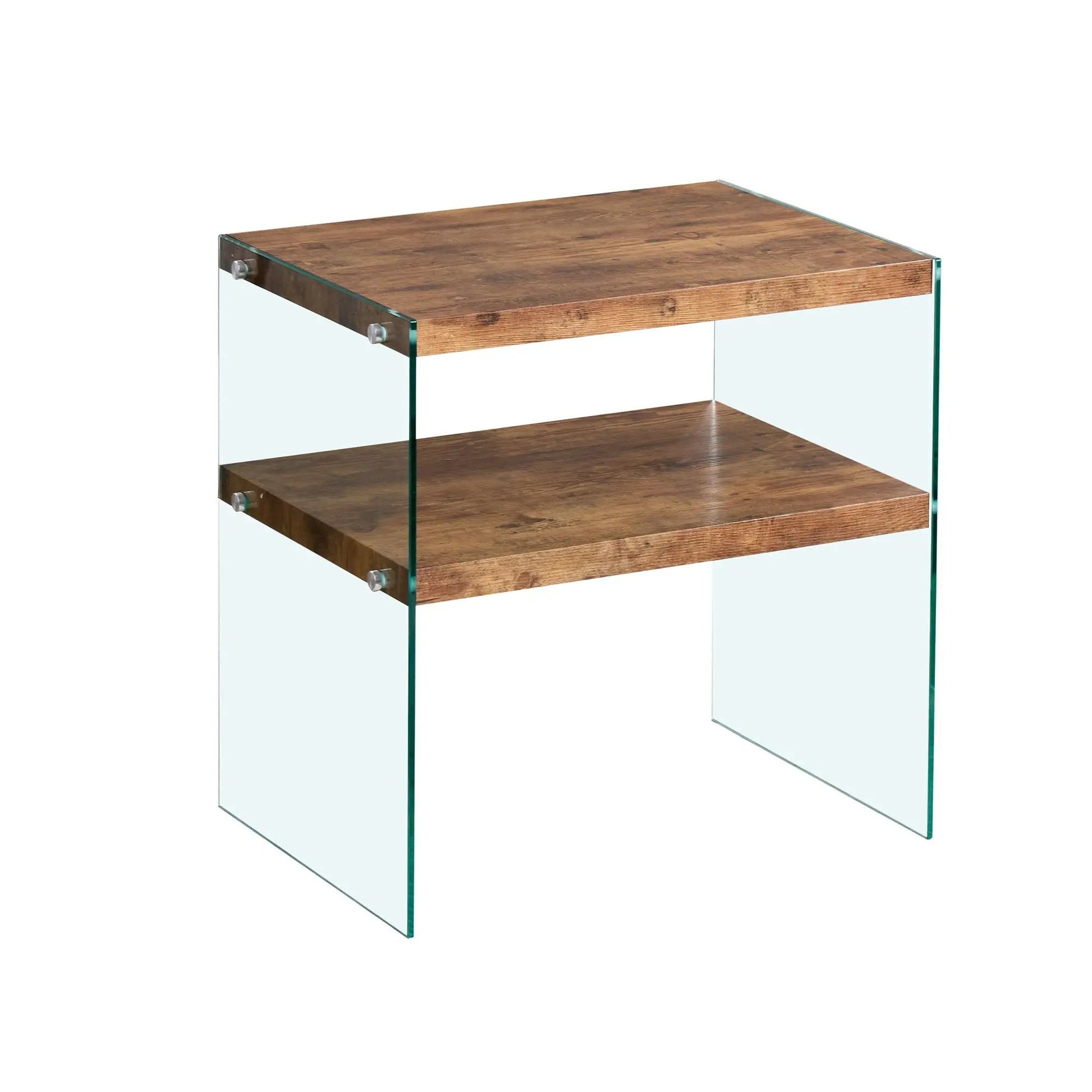 Durable Side Table with three wooden shelves and glass sides by Unique Piece Furniture on Tampa Home & Garden Store