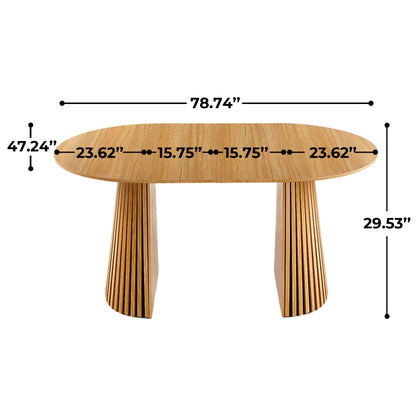 Extendable pedestal dining table Oak with mid-century design by HouseOfZazla on Tampa Home & Garden Store