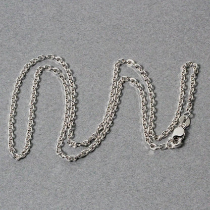 18k white gold diamond-cut cable link chain necklace, 1.90 mm silver-tone on Tampa Home & Garden Store