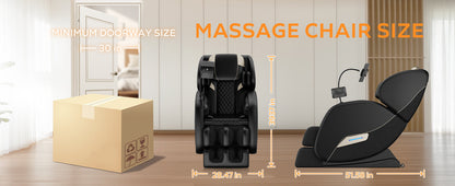 2024 Massage Chair Recliner with Zero Gravity Air Pressure in black leather HouseOfZazla on Tampa Home & Garden Store
