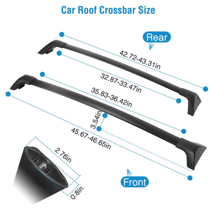 GemGear aluminum roof rack cross bars, a two-bar set for Toyota RAV4 2019–2024 with side rails on Tampa Home & Garden Store