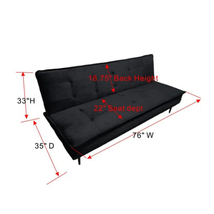 Gyuri Velvet Sofa and Black Upholstered Bed
