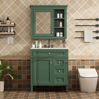 Bathroom Vanity with Top Sink and Mirror Cabinet