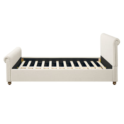 Queen Luxurious Upholstered Bed Frame and Linen