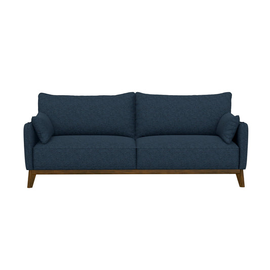 Sofa wide blue fabric with attached wooden legs HouseOfZazla on Tampa Home & Garden Store