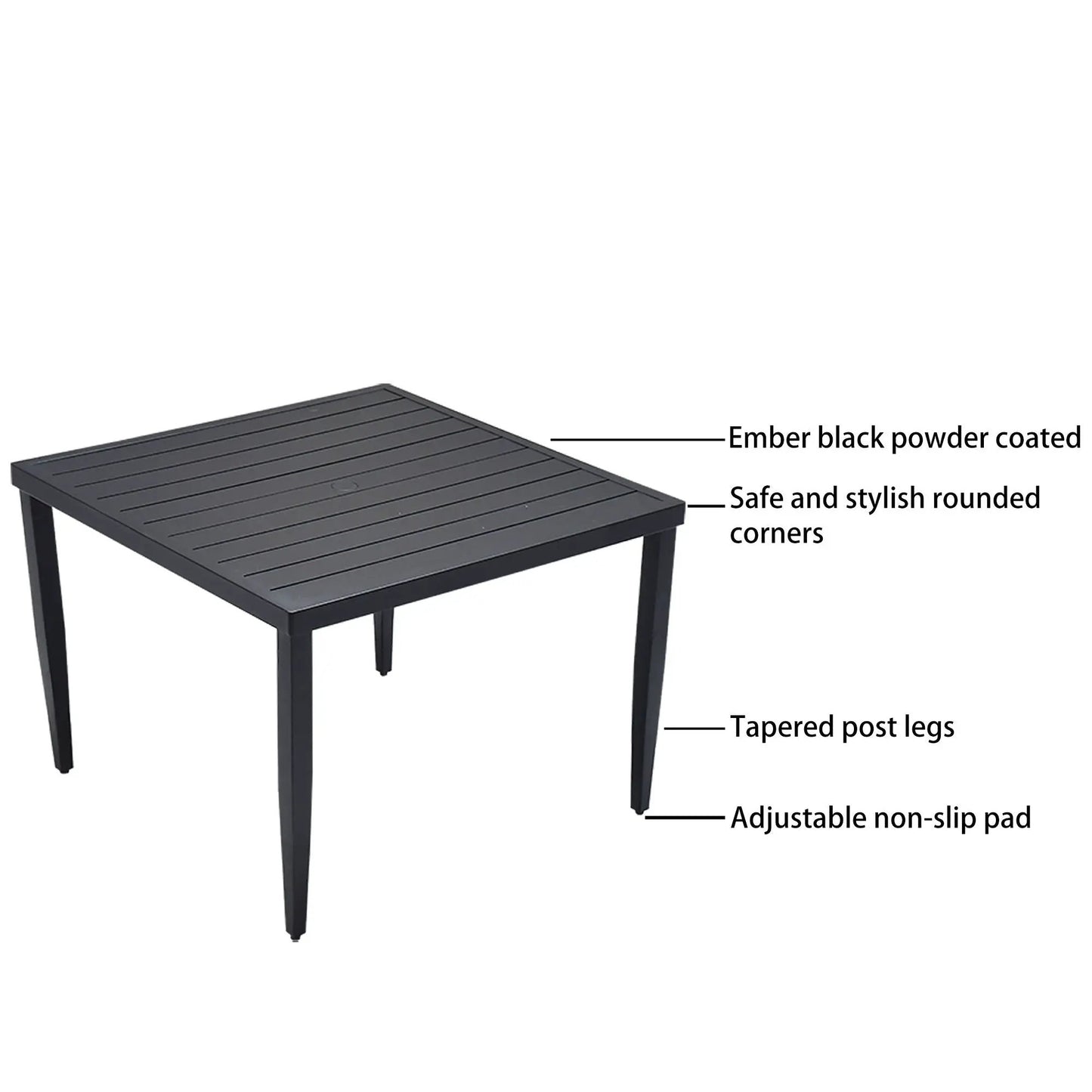 Outdoor Modern Dining Set with Cushioned Chairs