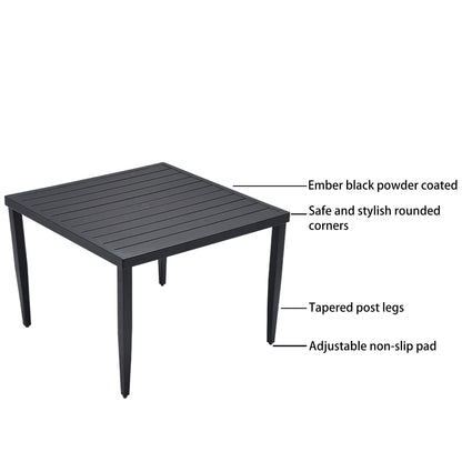 Aluminum Outdoor Dining Table and Cushioned Set