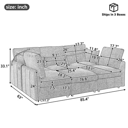 Modern modular U-shaped sofa bed with movable ottoman, 2-pc set Unique Piece Furniture on Tampa Home & Garden Store