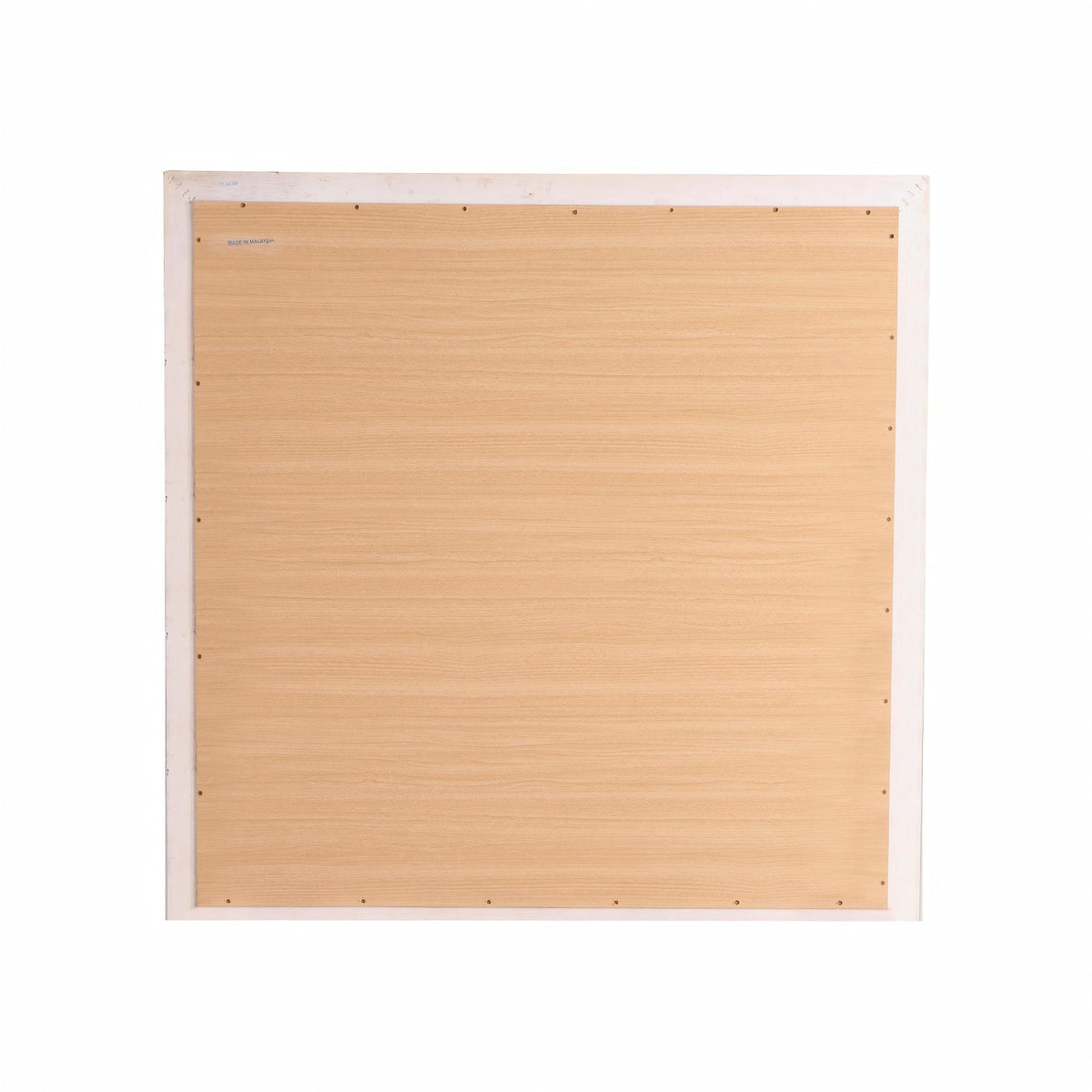 White Burlington wall mirror back view with light wood inner panel on Tampa Home & Garden Store