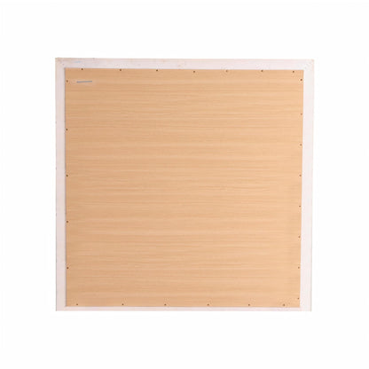 White Burlington wall mirror back view with light wood inner panel on Tampa Home & Garden Store