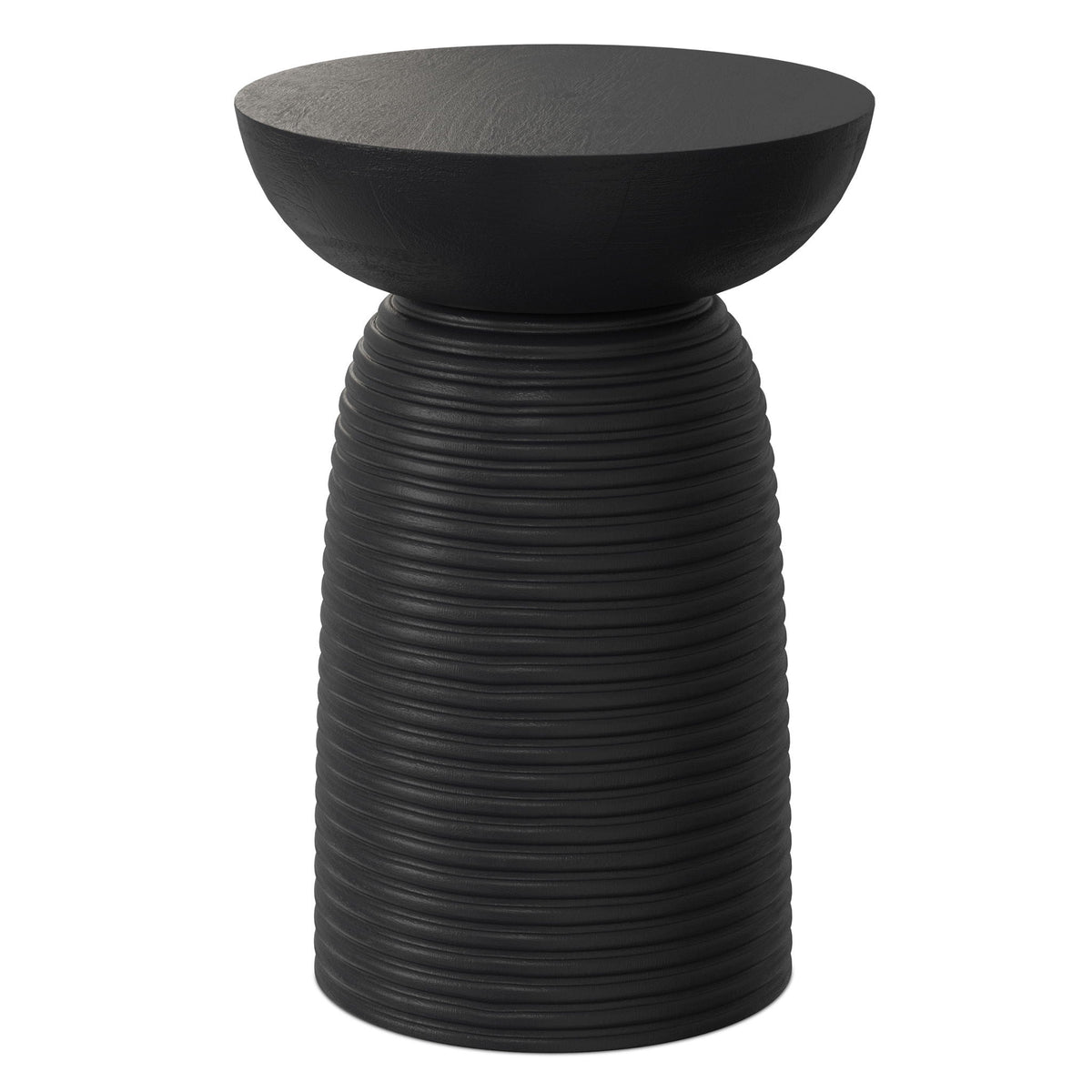Ribbed Accent Table Black textured finish, ribbed pedestal base HouseOfZazla on Tampa Home & Garden Store