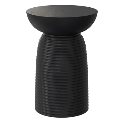 Ribbed Accent Table Black textured finish, ribbed pedestal base HouseOfZazla on Tampa Home & Garden Store