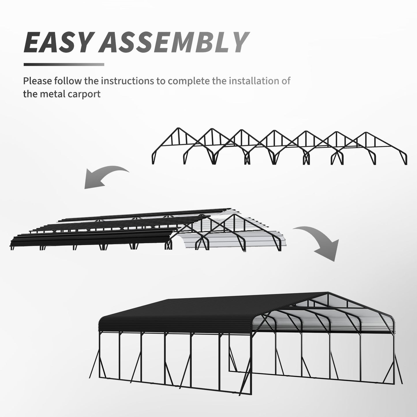 Heavy Duty Carport Canopy 20x30 metal carport frame assembly diagram HouseOfZazla on Tampa Home & Garden Store