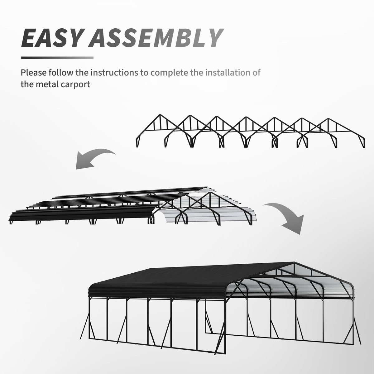 Heavy Duty Carport Canopy 20x30 metal carport frame assembly diagram HouseOfZazla on Tampa Home & Garden Store