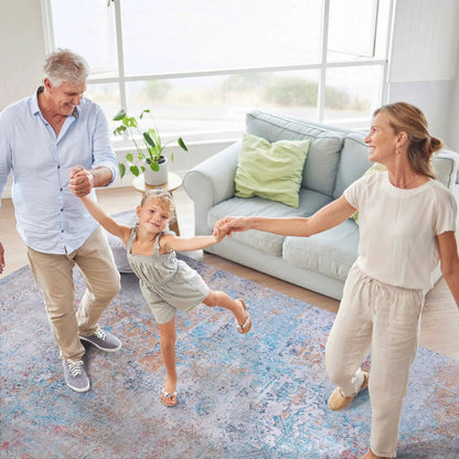 Maval Washable Area Rug With Medallion Pattern