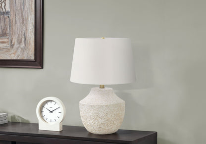 Table lamp concrete cream with white shade by HouseOfZazla on Tampa Home & Garden Store
